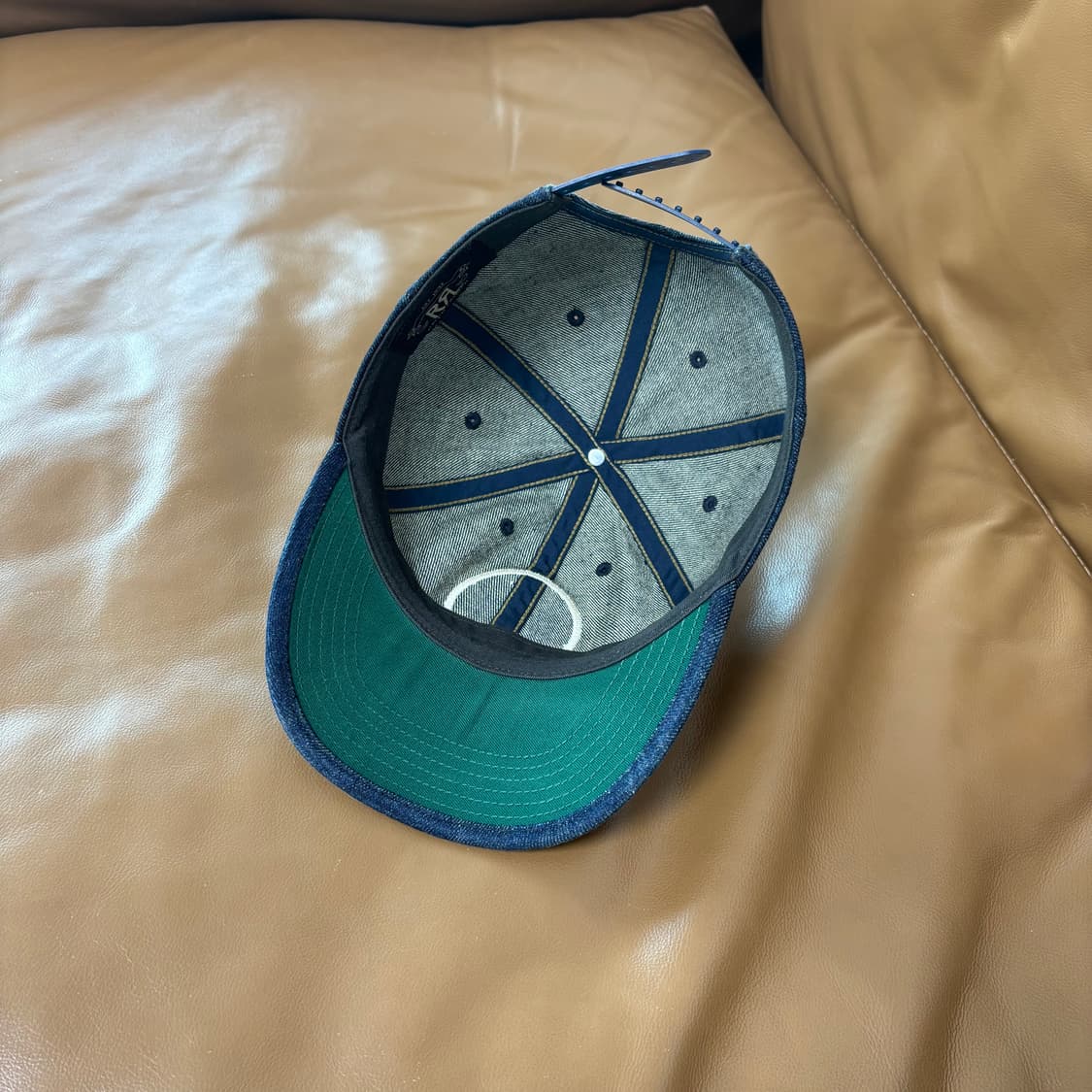 RRL 더블알엘 랄프로렌 폴로 윙로고 6패널 볼캡 모자 데님 상품이미지6