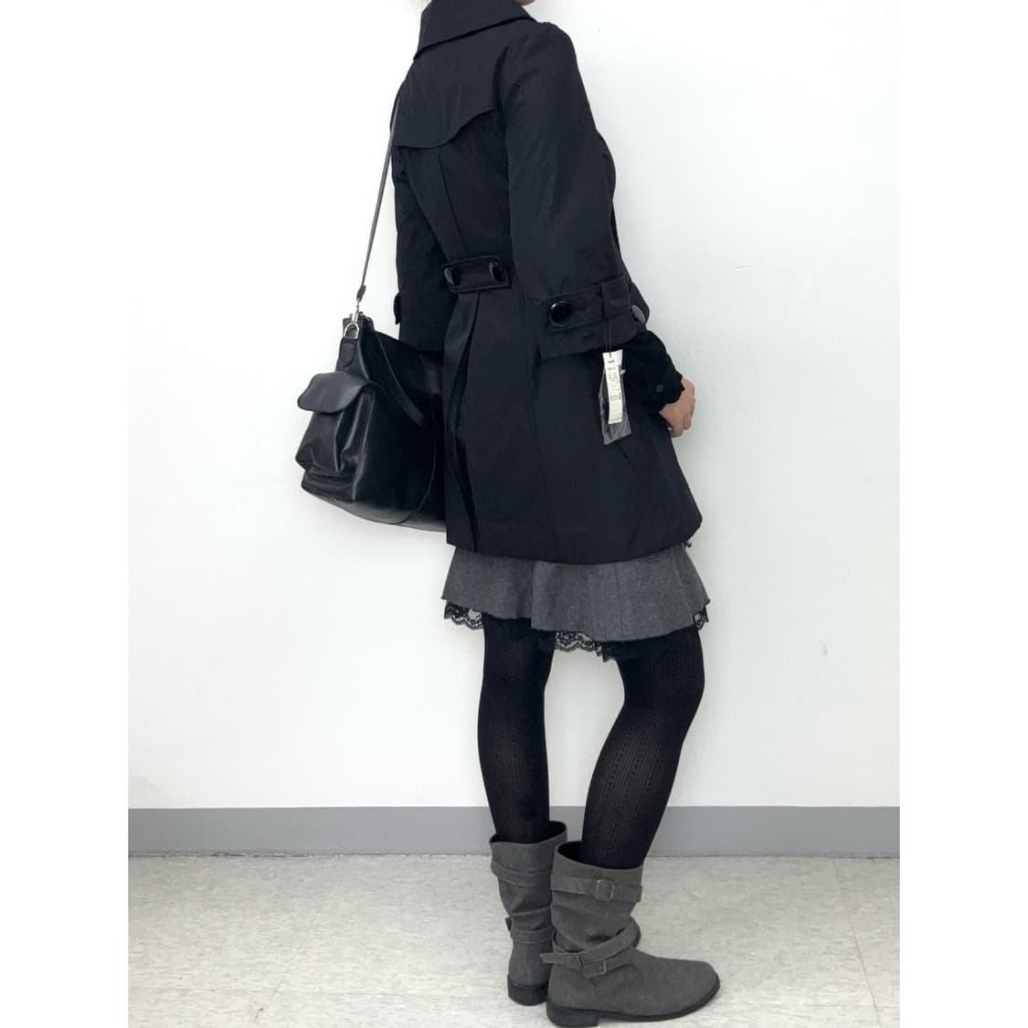 빈티지 블랙 코트 상품이미지4