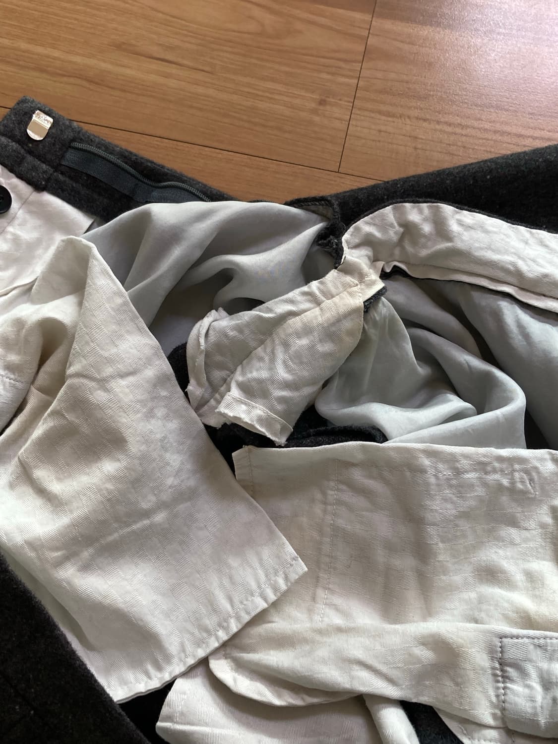 재팬 아쿠아스큐텀 울 100% 팬츠 모직 바지 차콜 다크 그레이 슬랙스 상품이미지8