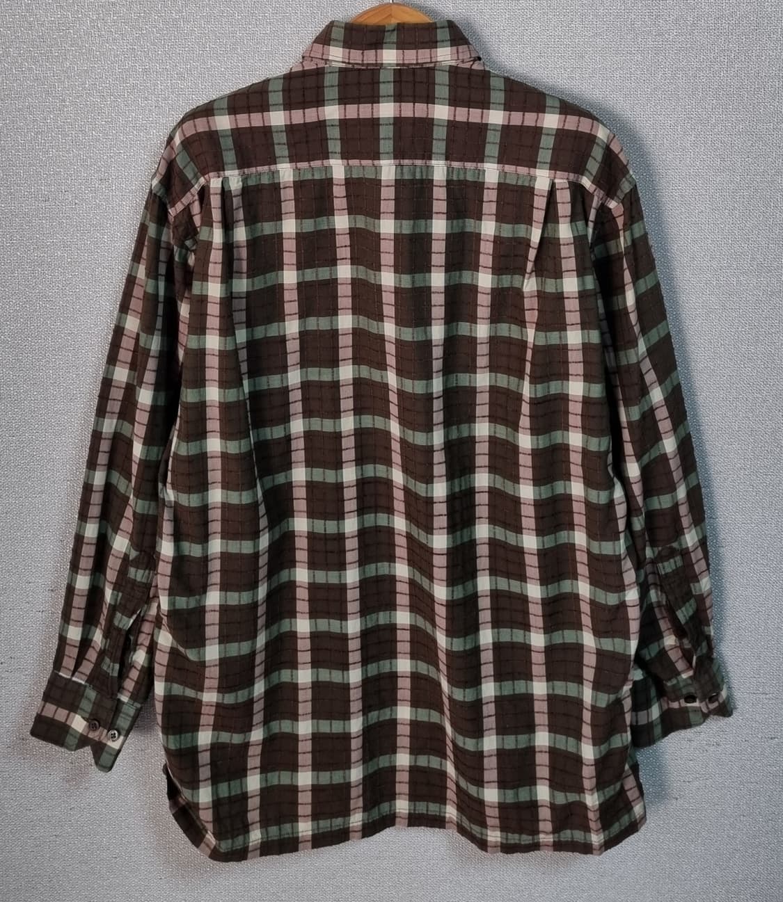 100 (77) 랑방컬렉션 브라운 체크 셔츠 블라우스 상품이미지3