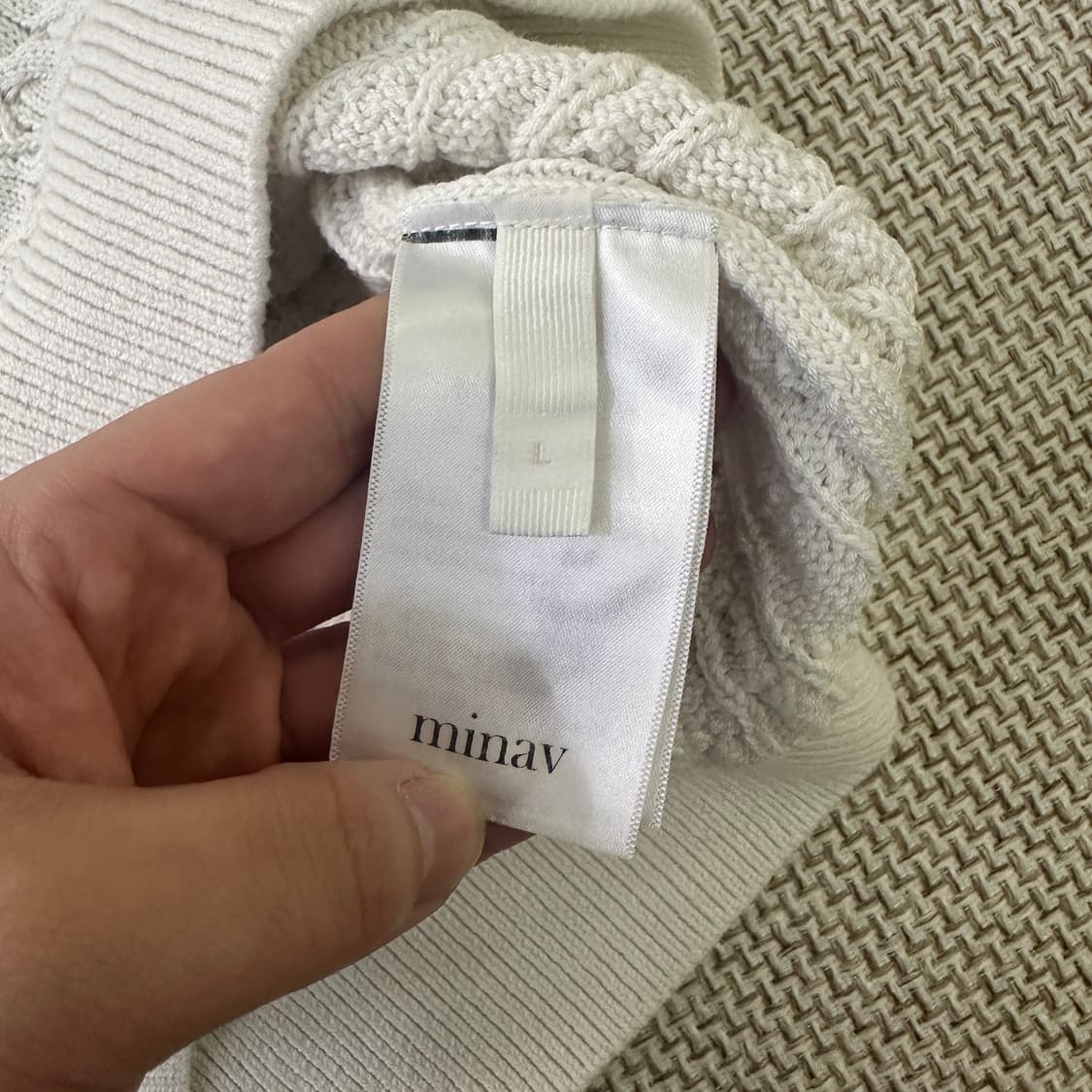 L 미나브 케이블 펀칭 카라 니트 0416D 상품이미지3