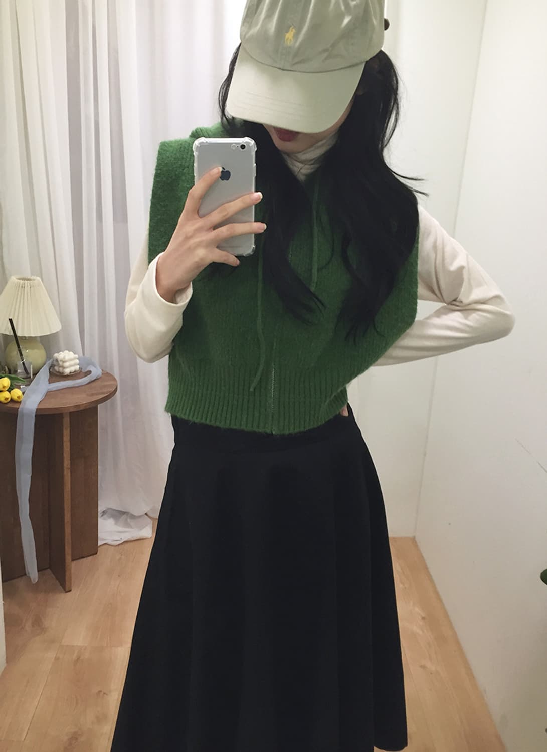 여성 빈티지 니트 조끼 후드집업 95 상품이미지1