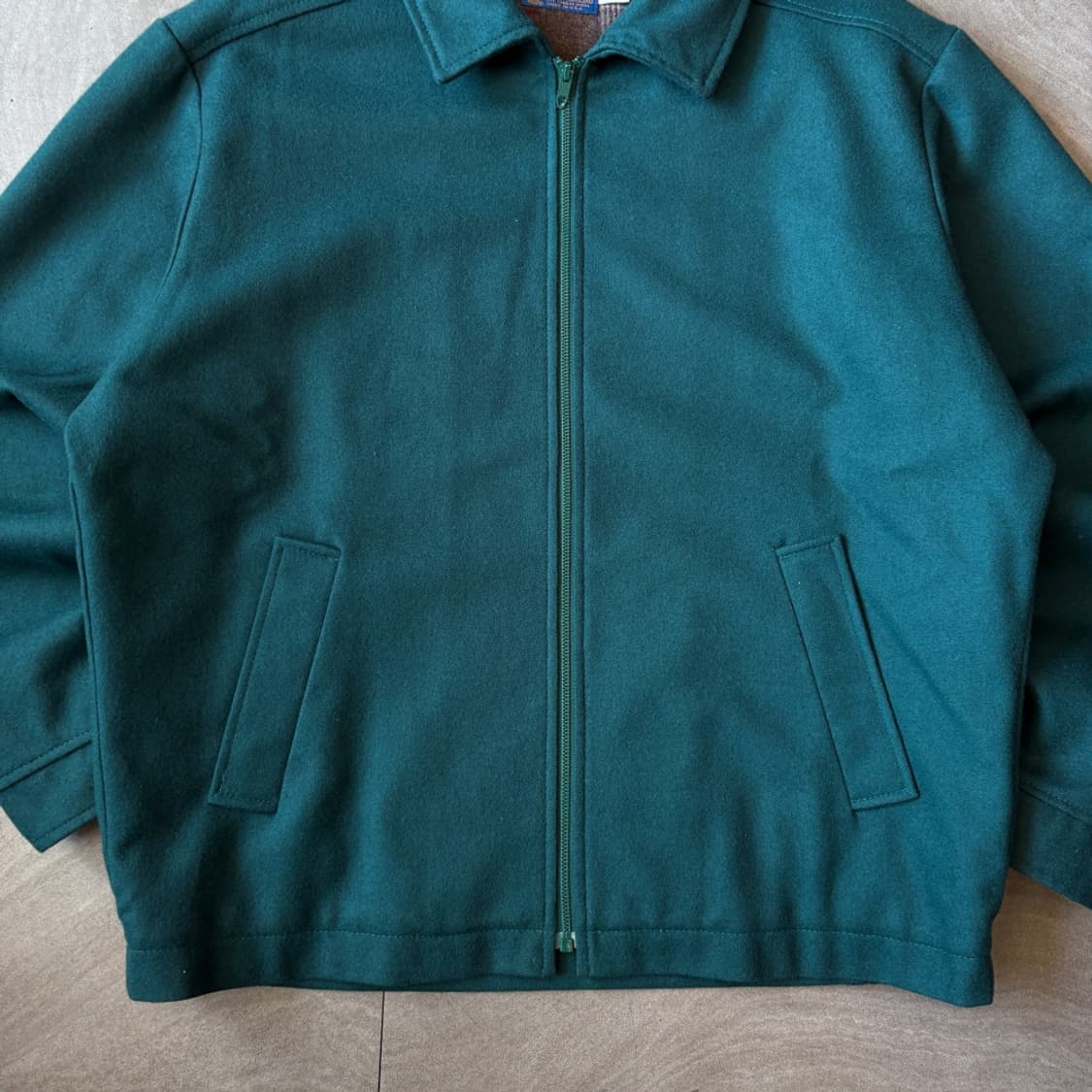 90s 90년대 미국 생산 펜들턴 그린 울 블루종 자켓  상품이미지4
