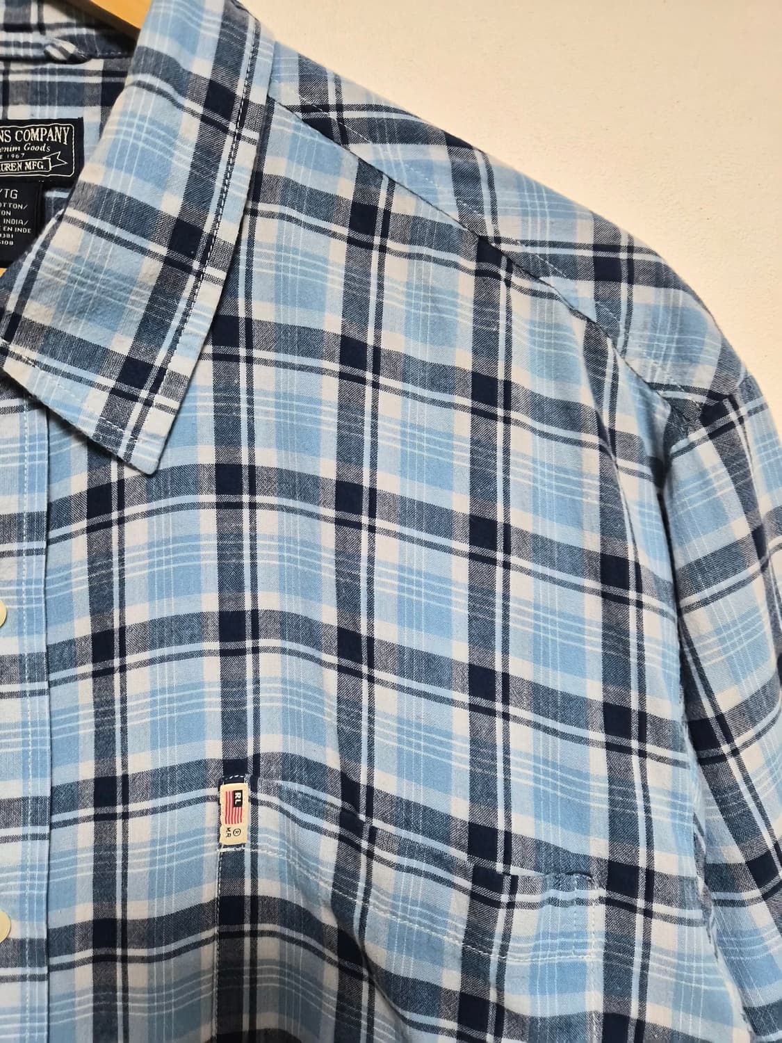 폴로Polo 반팔 체크 셔츠 XL사이즈 - S319 상품이미지3