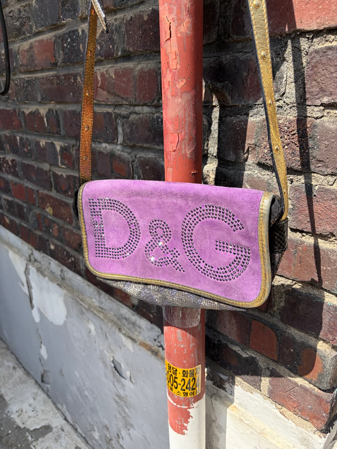 00s D&G 퍼플 스웨이드 숄더백  상품이미지1