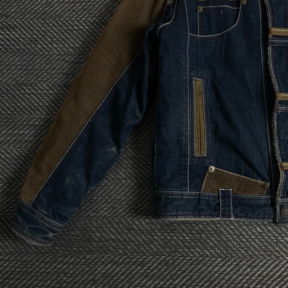 Y2K 빈티지 코듀로이 데님 트러커 워크 자켓y 2425 상품이미지4