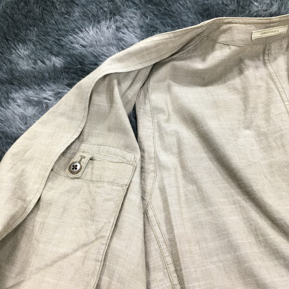 투티/0279 crocodile 베이지 면 베스트 아메카지 일본 빈티지 상품이미지8