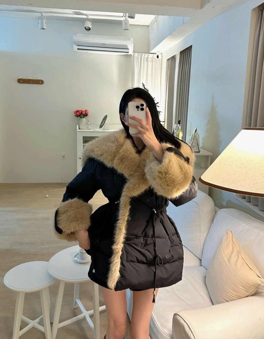 새상품 트리밍 패딩 점퍼 상품이미지1