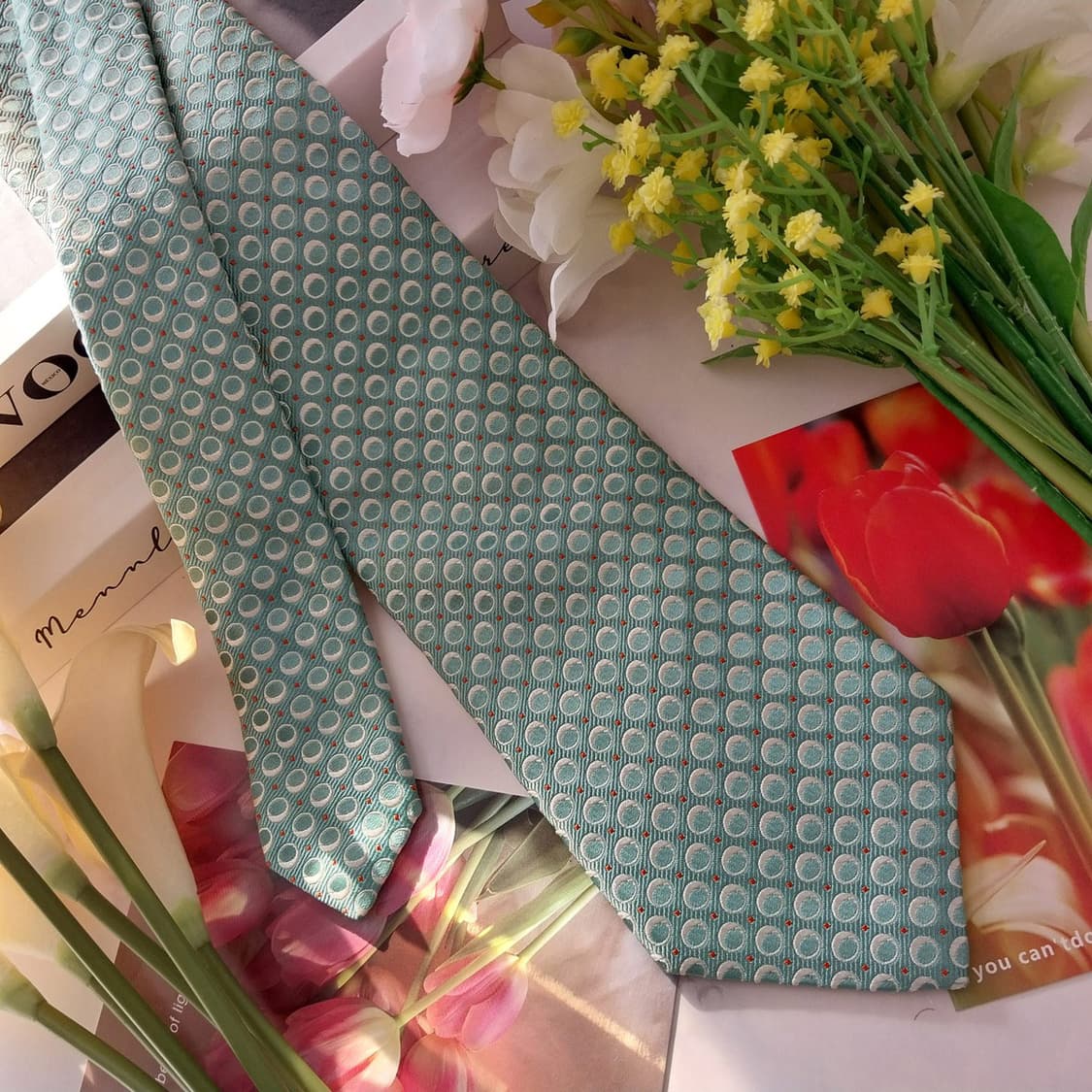 제냐 실크 민트 자카드 패턴 넥타이 9.2cm A+등급 K1386
 상품이미지2