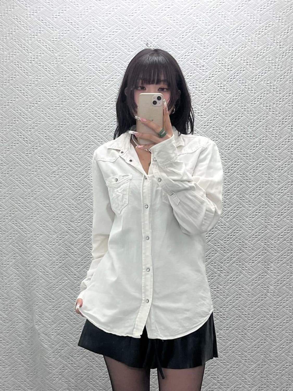 디젤 웨스턴 빈티지 버튼 화이트크림 워크 셔츠 100 C11316 상품이미지1