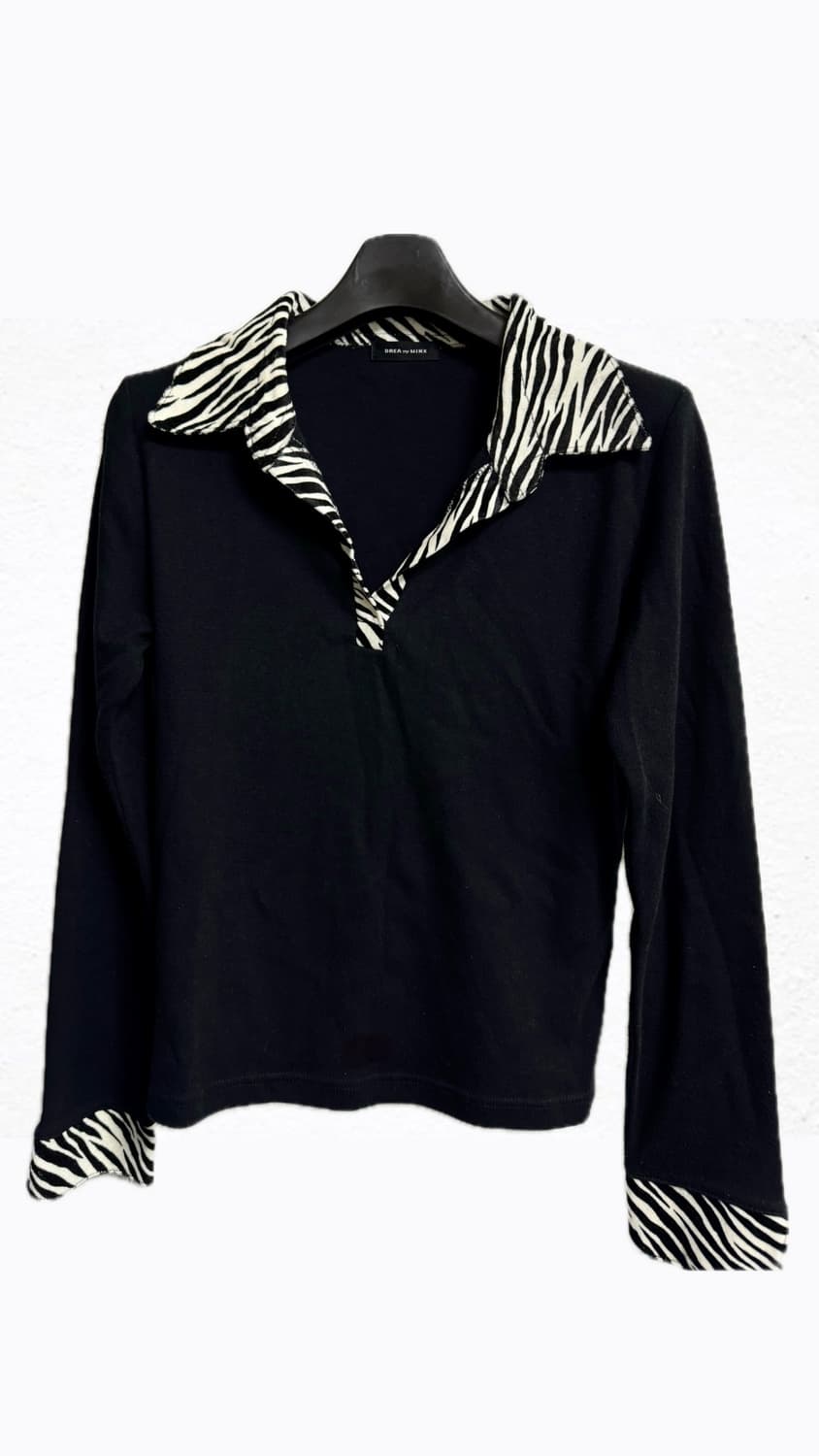 지브라 얼룩무늬 호피 카라 티셔츠 상품이미지1