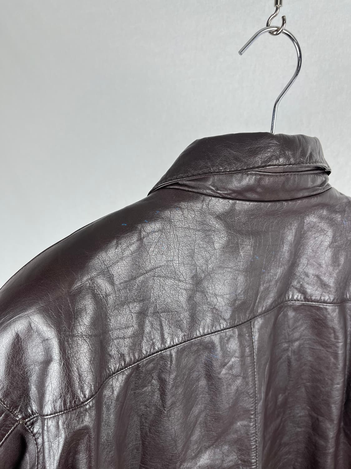 Vintage 소가죽 브라운 붐버자켓 상품이미지5