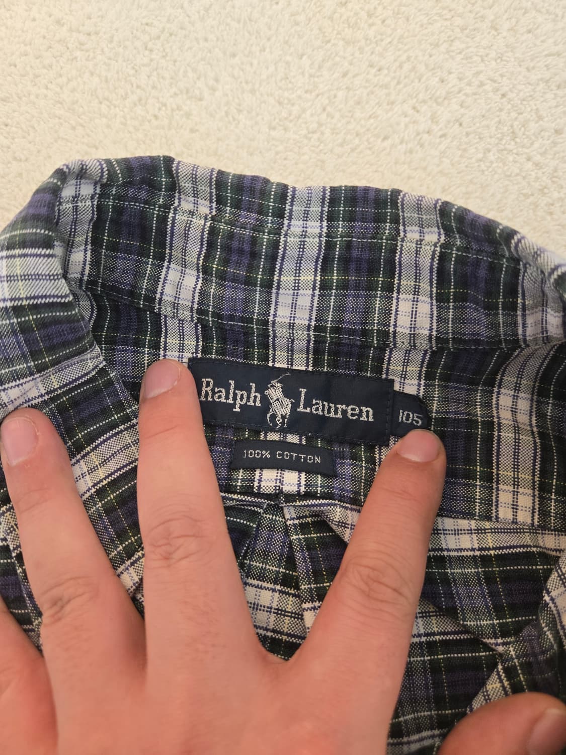 랄프로렌 체크 남방 네이비 오버핏 셔츠 105 상품이미지3