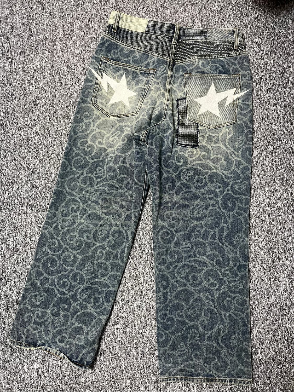 베이프 클라우드 카모 자카드 데님팬츠 상품이미지4