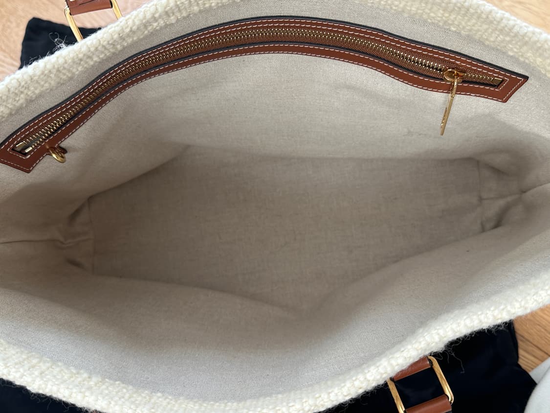 셀린느 텍스타일 카프스킨 호리즌탈 카바스백 그린 상품이미지6