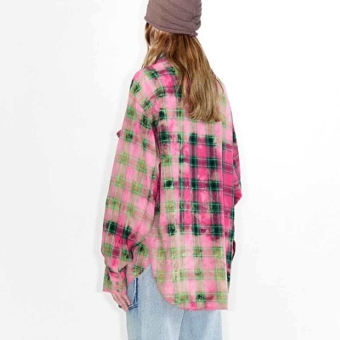 오픈와이와이 페이드 체크 포켓 셔츠 핑크 상품이미지4