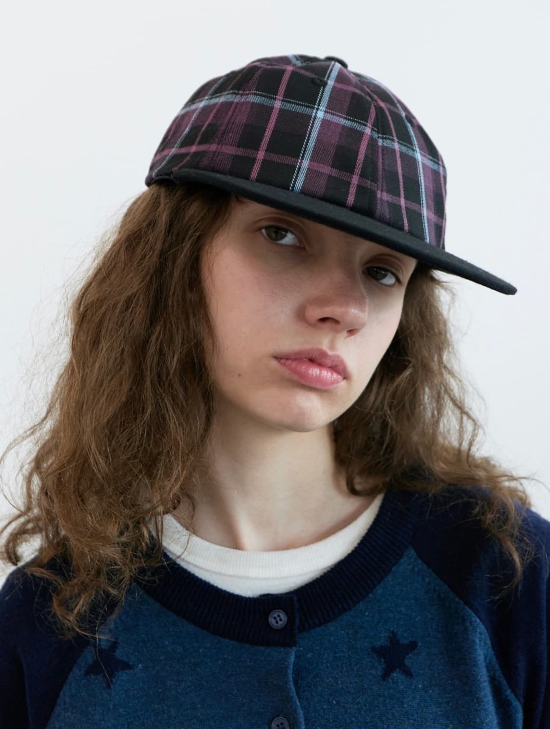 엔조블루스 클래식 체크 투톤 캡 모자 상품이미지1