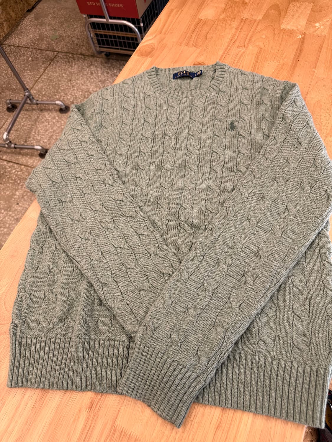 폴로 랄프로렌 코튼 케이블니트 그린 L 상품이미지3