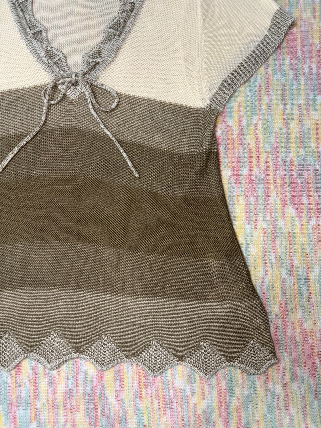 아이보리-브라운 그라데이션 니트  상품이미지7