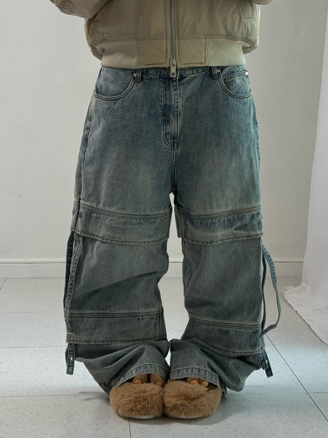 빈티지 스트랩 와이드 팬츠 상품이미지1