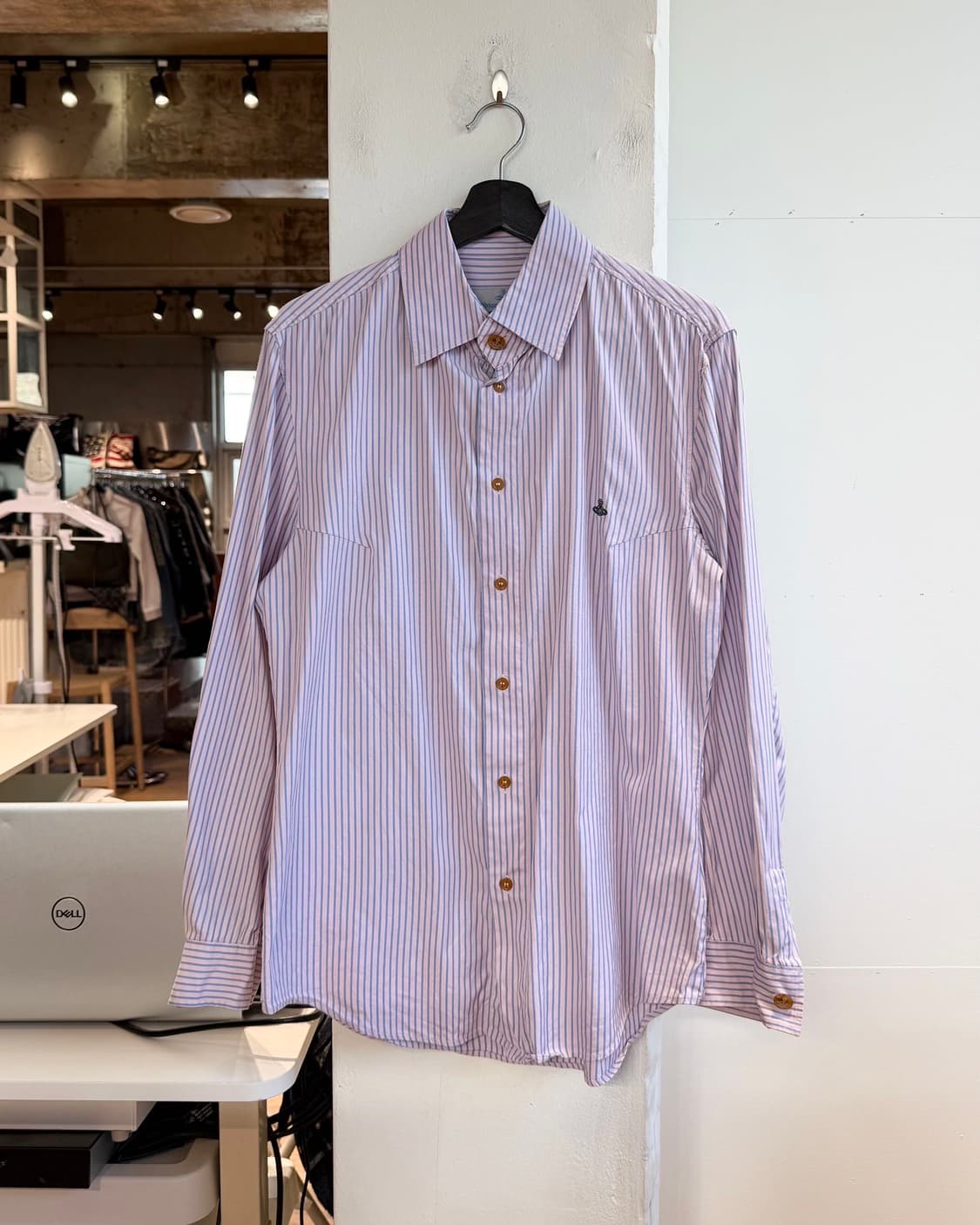 비비안웨스트우드 맨 핑크 스트라이프 orb자수 셔츠 상품이미지2