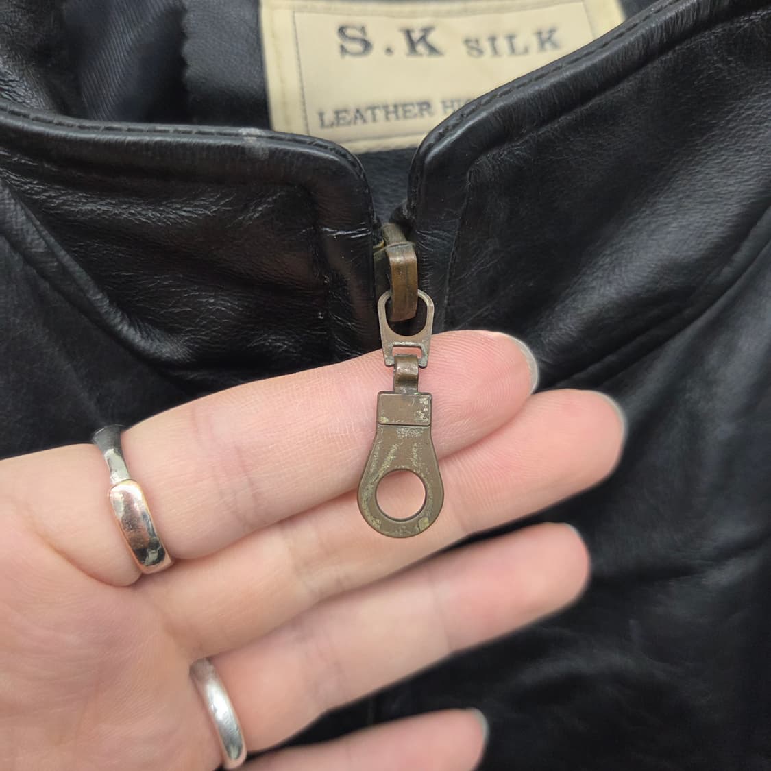 S.K Silk 레더 양가죽 자켓 블랙 남성 XL 상품이미지3