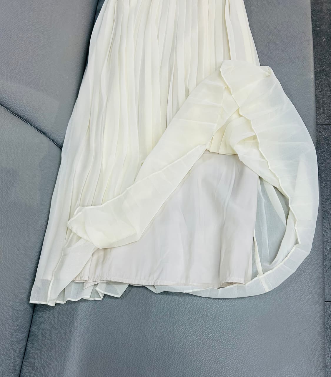 몽클레어 플리츠 로고 미디 스커트(38) 상품이미지5