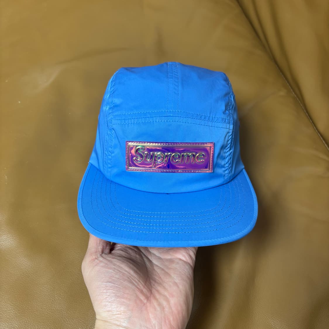 슈프림 캠프캡 모자 박스로고 로얄 블루 상품이미지2