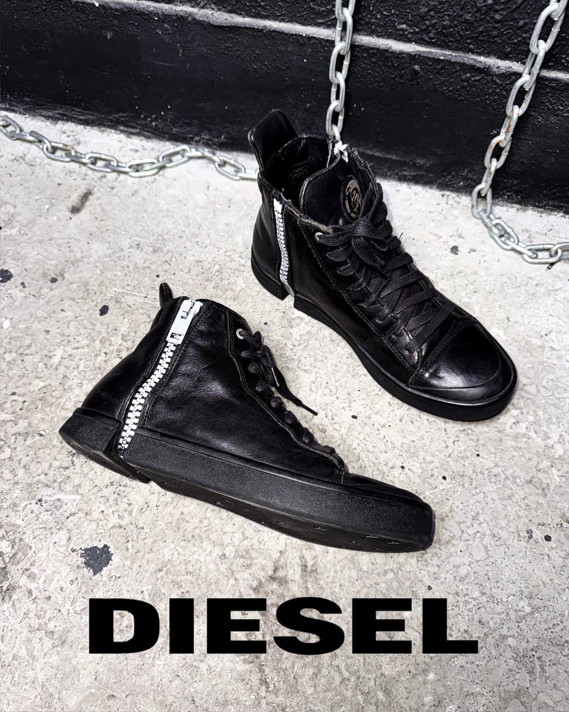 DIESEL – Zipper Leather High-top  상품이미지1
