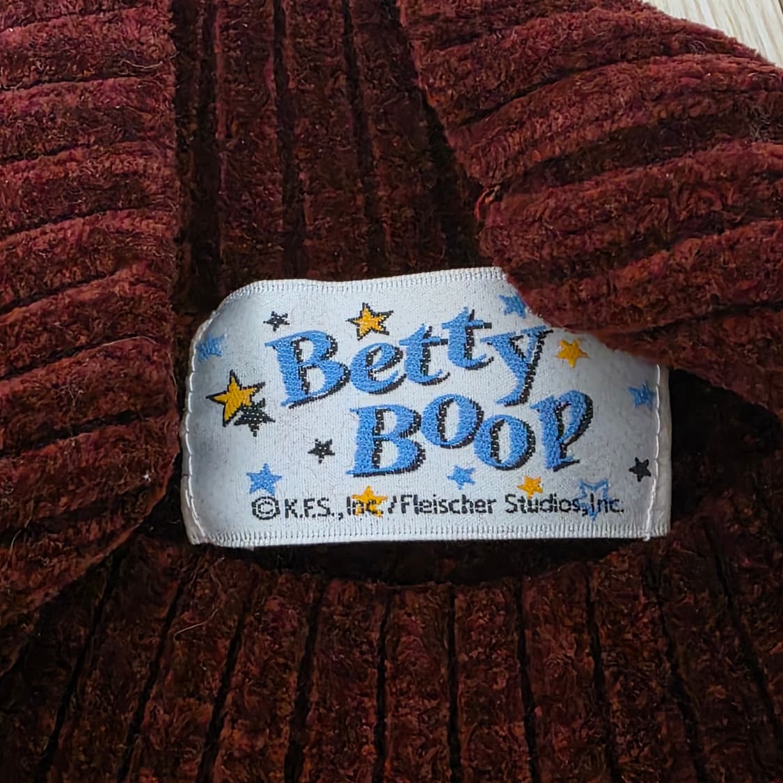 베티붑 정품 일본빈티지)00s90s 버건디 하이넥 로맨틱 니트스웨터 상품이미지2