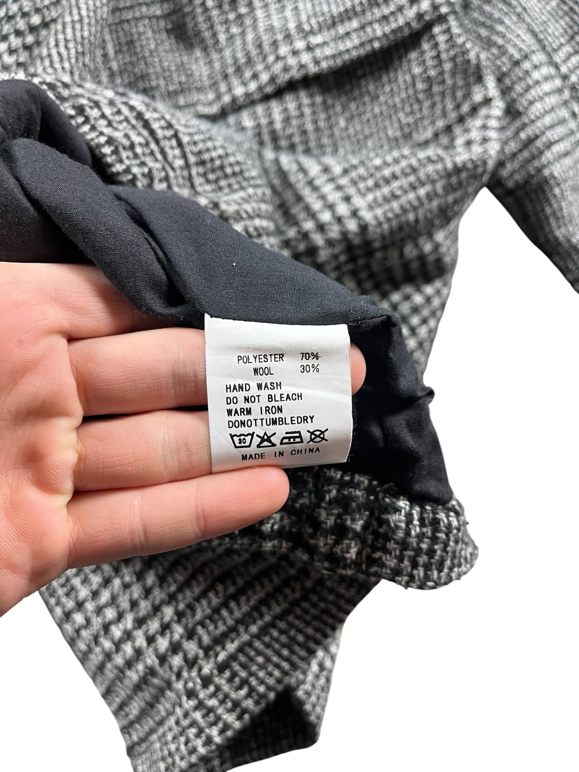 Vintage 하운드투스 패턴 울 혼방 자켓  상품이미지5