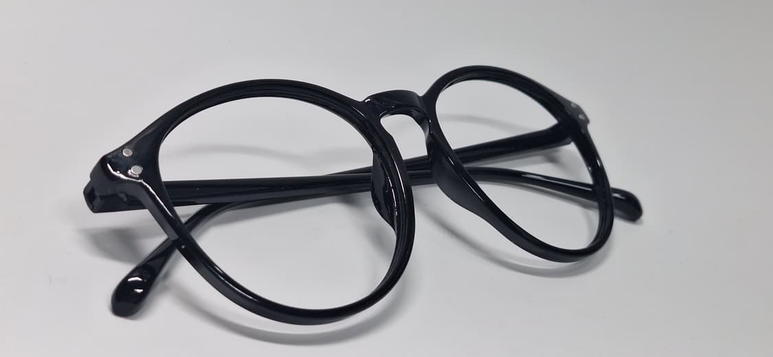 일본 빈티지 보스턴 블랙 슬림 뿔테 안경테 141mm 리벳 y2k 클래식 상품이미지3