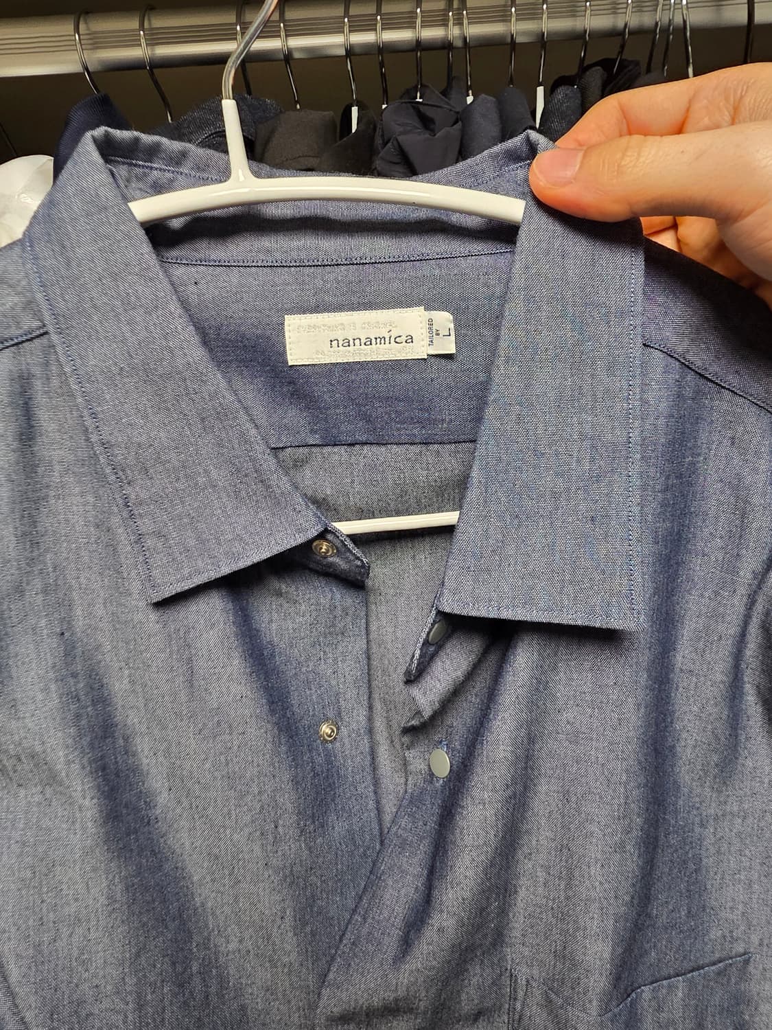 나나미카 샴브레이 셔츠 L 상품이미지2
