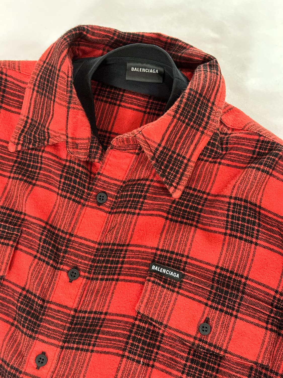 발렌시아가 트롱프뢰유 오버사이즈 체크 셔츠 1사이즈 상품이미지6