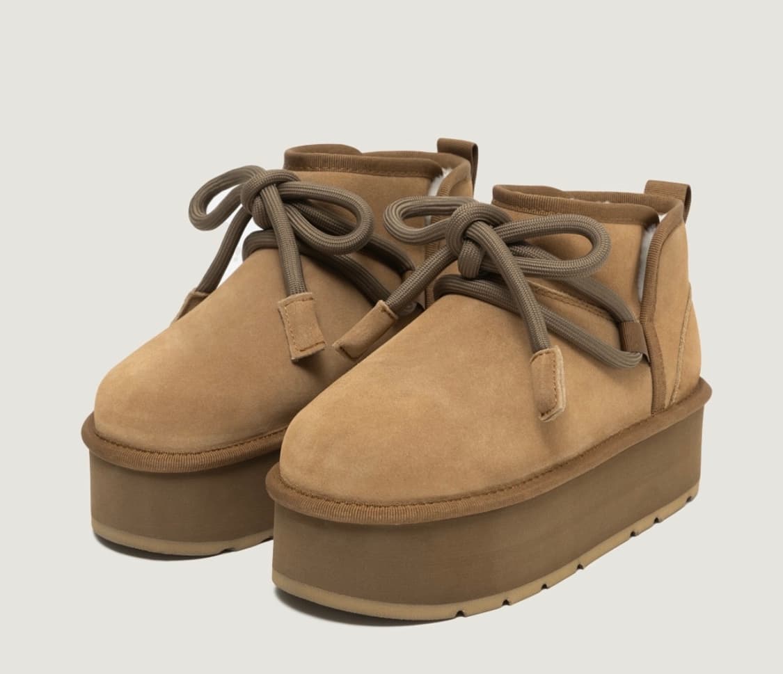 플러피시트러스 퍼지 리본 플랫폼 부츠 38 (트와이스, 엔믹스 착용) 상품이미지1