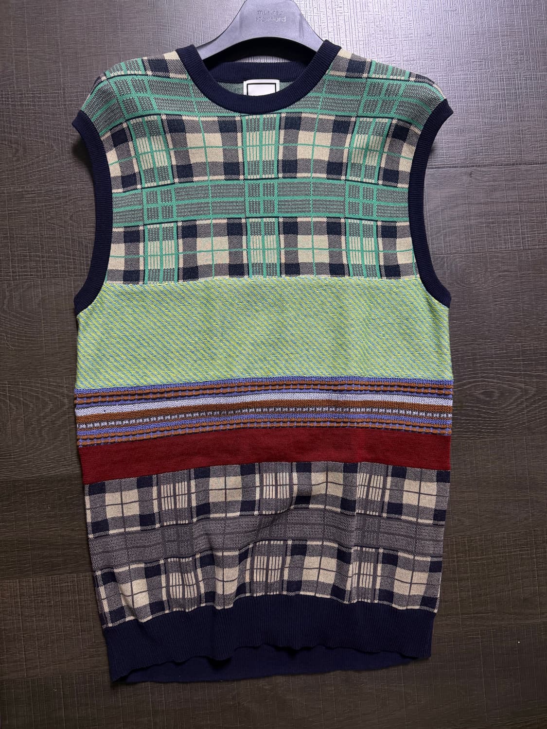 우영미 패치워크 니트 베스트 상품이미지4