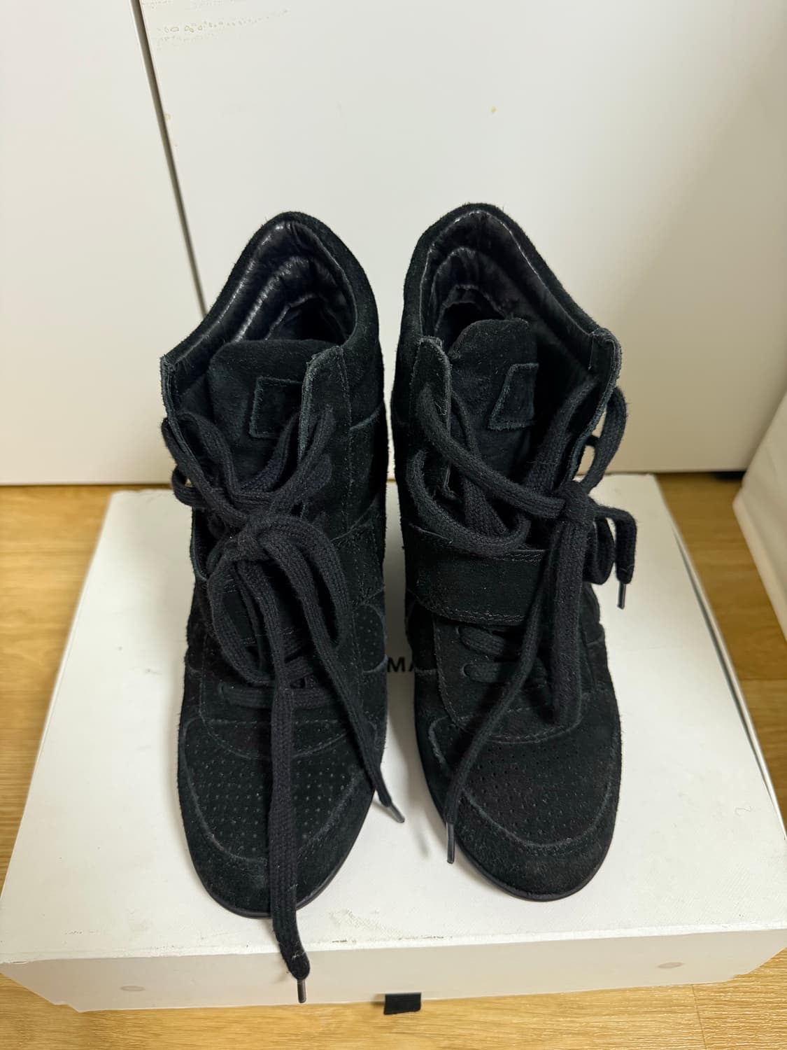 아쉬 ash 보위 하이탑 웨지힐 스니커즈 스웨이드 블랙 37 상품이미지2