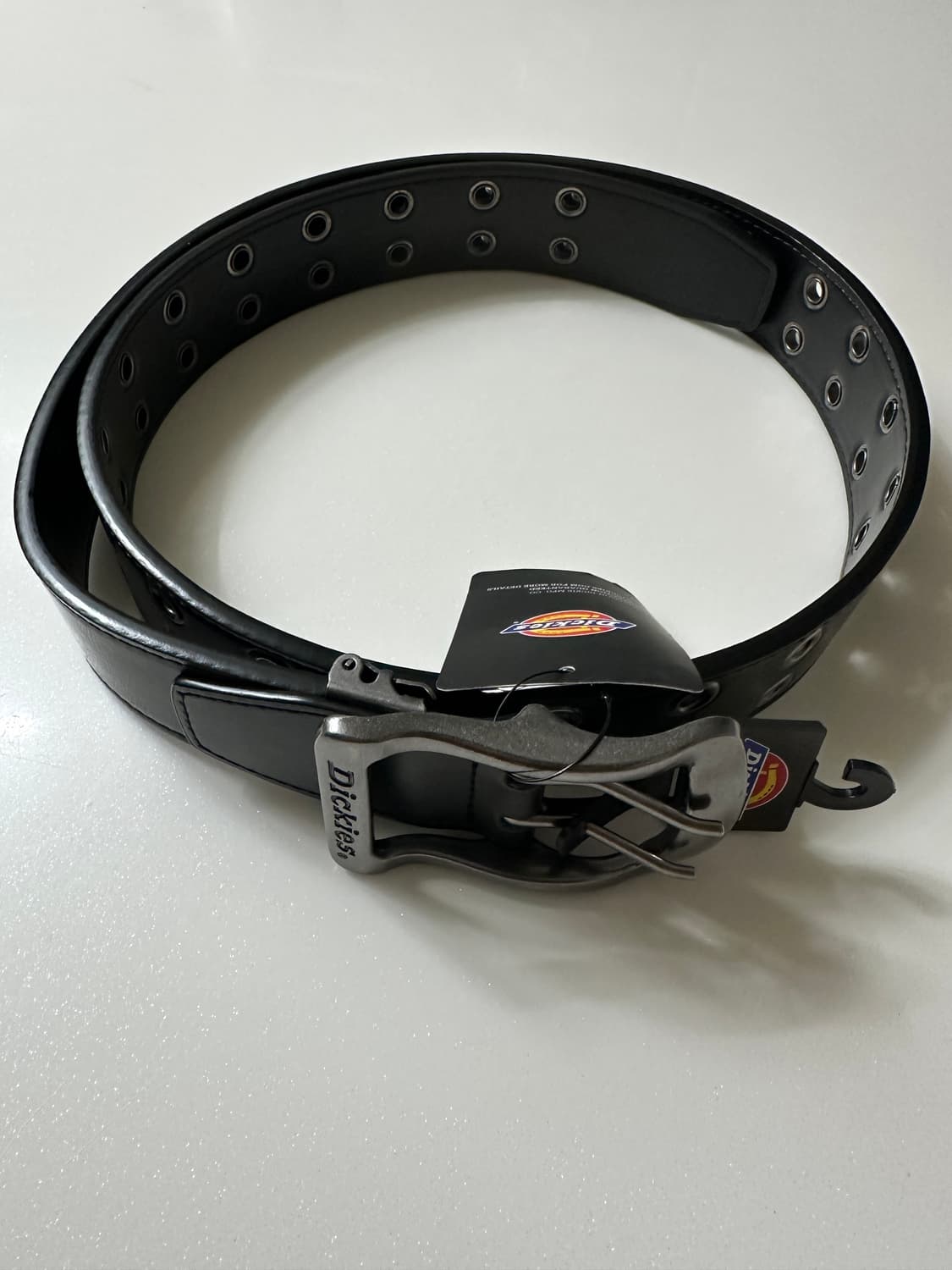 [새상품] 디키즈 더블 아일렛 레더 벨트 블랙 상품이미지2