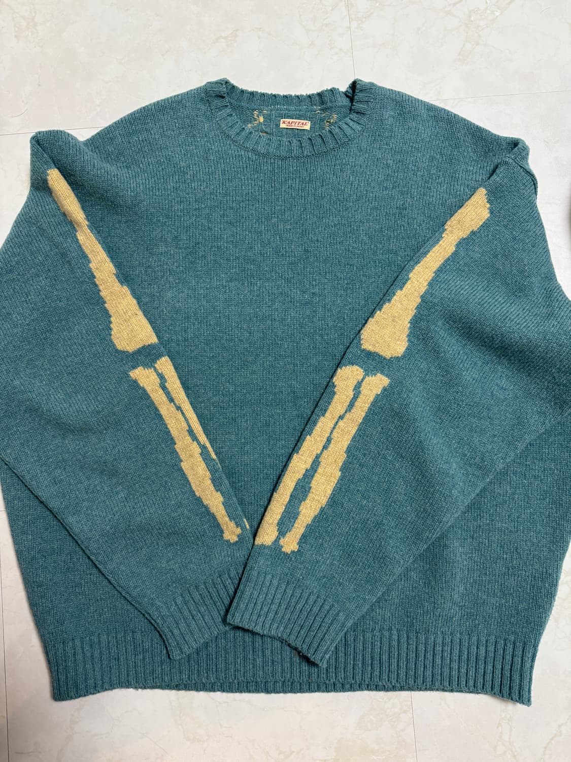 캐피탈 니트 Kapital 5G Wool Bone Crewneck 상품이미지1