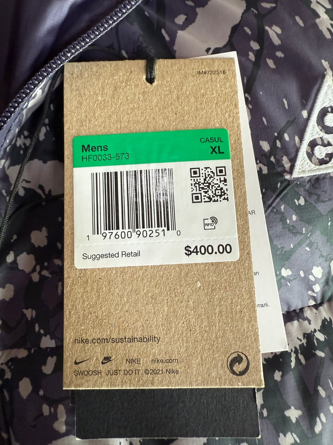 [XL] 나이키 acg 써마핏 adv 루나레이크 프리마로프트 패딩 자켓 상품이미지2