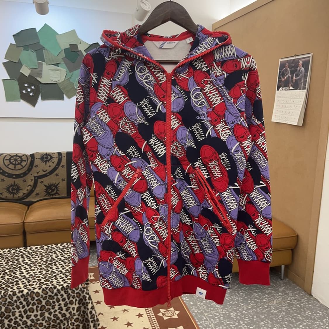 아디다스 오리지날 스니커즈홀프린팅 져지 후드집업 100 C08890 상품이미지3