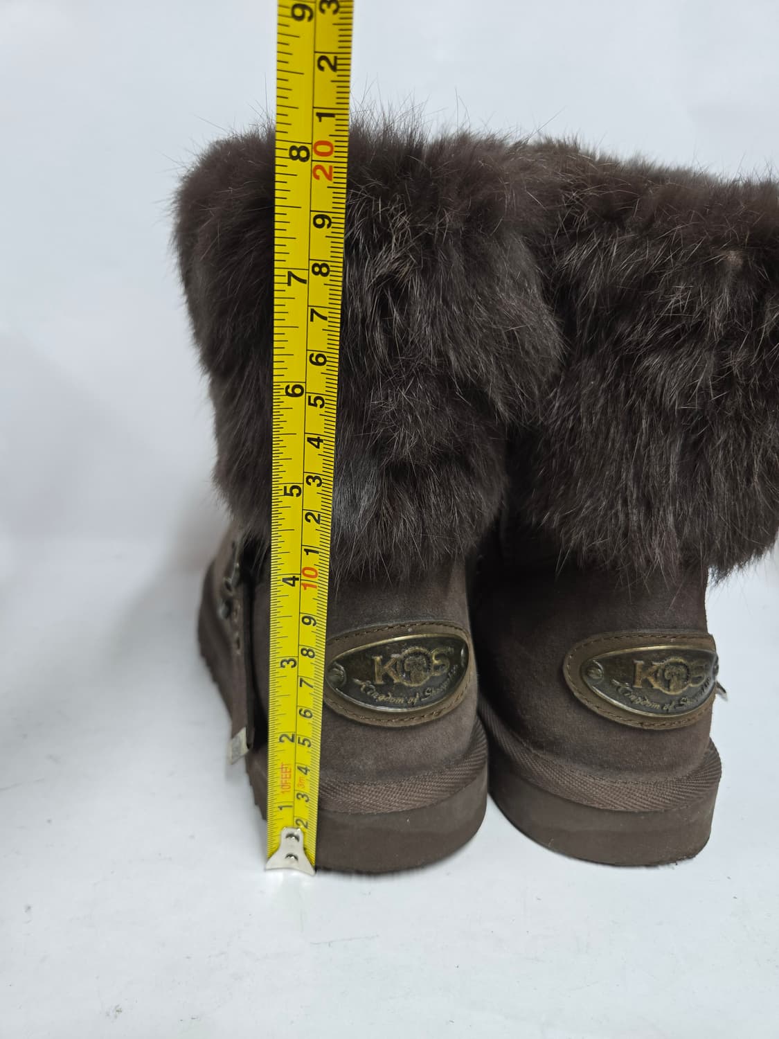 KOS 어그 부츠 브라운 털 장식 235mm 상품이미지5