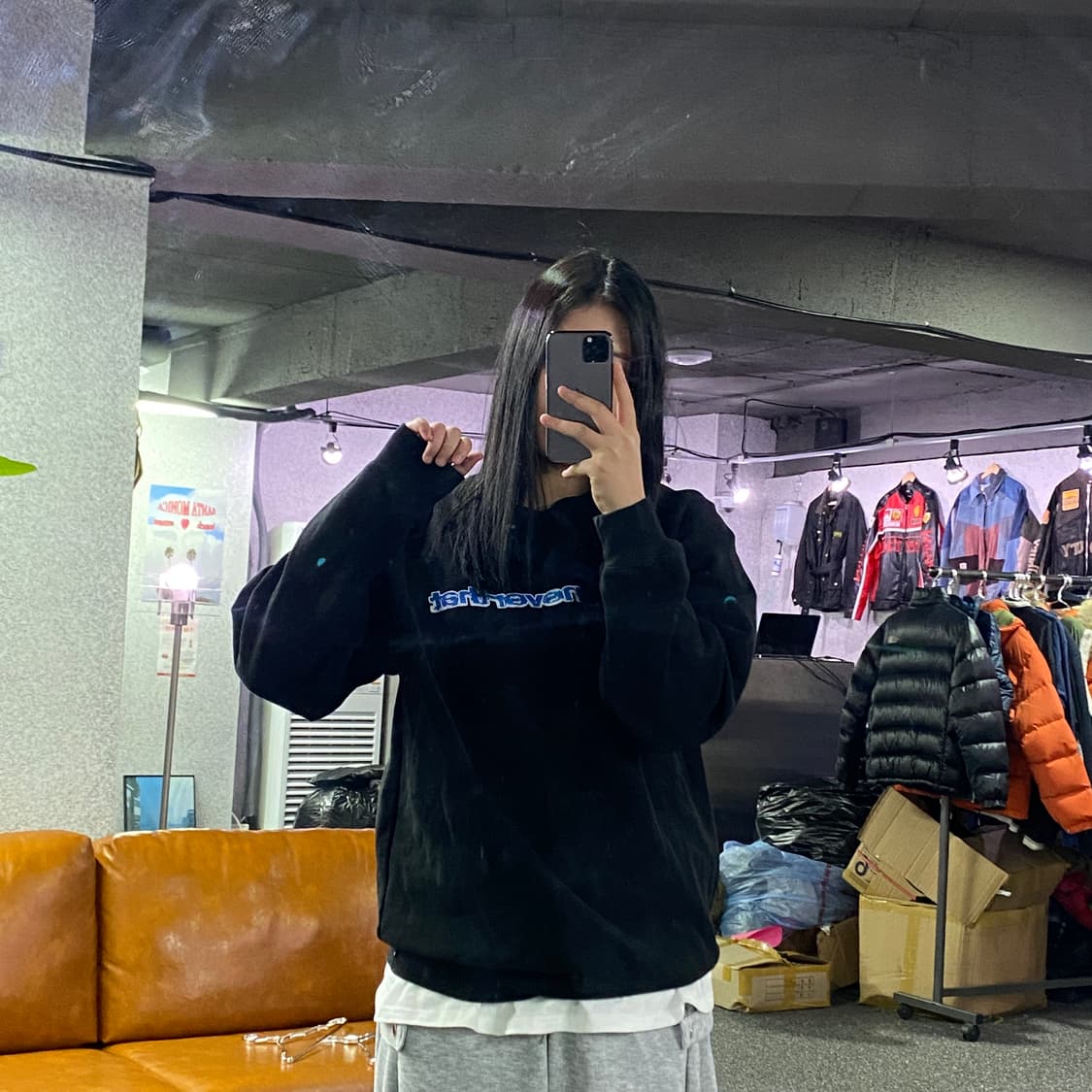 디스이즈네버댓 빅로고 블랙 맨투맨 B3204 상품이미지1