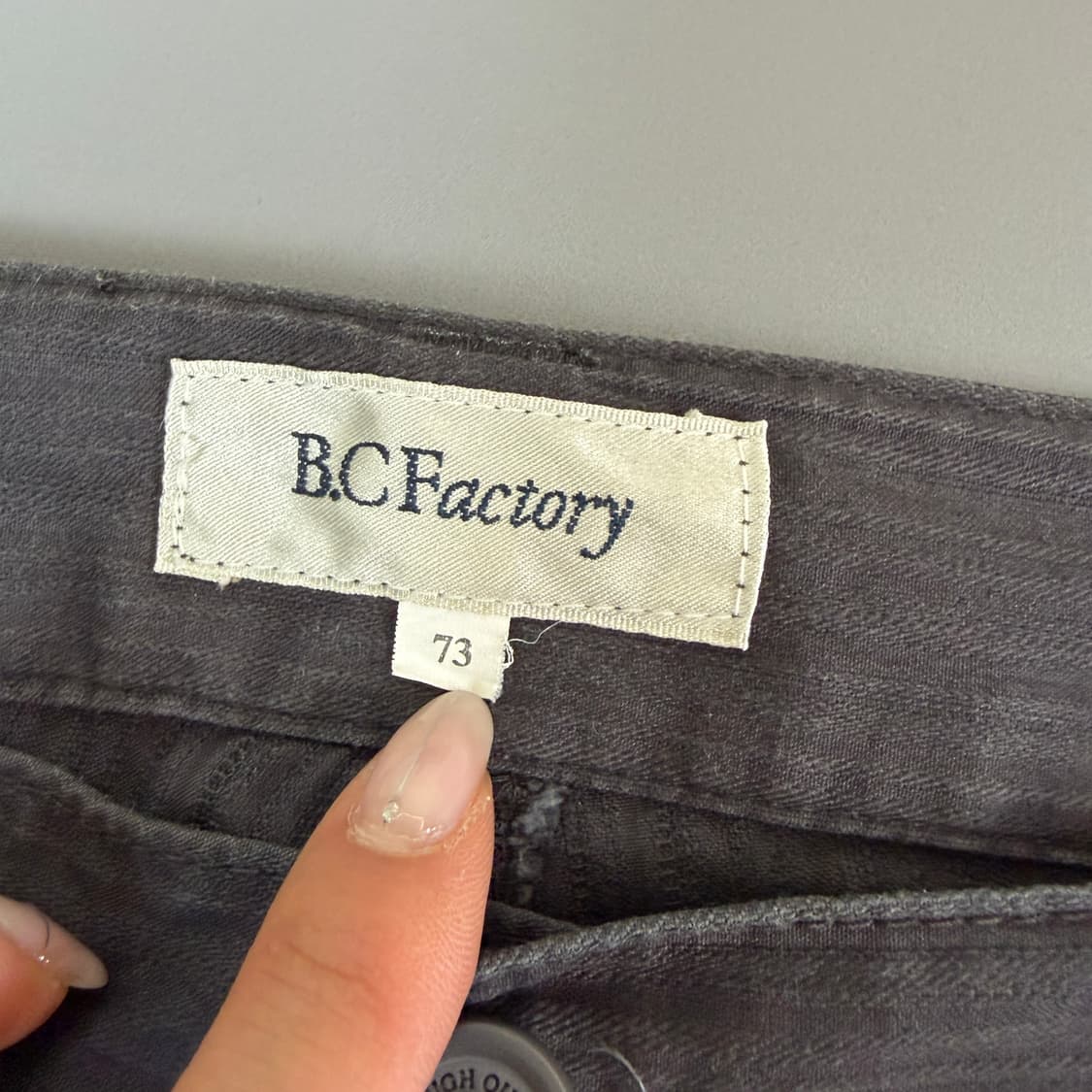 BC Factory JPN 차콜 주름디테일 코튼 여름팬츠 28~29추정 상품이미지5