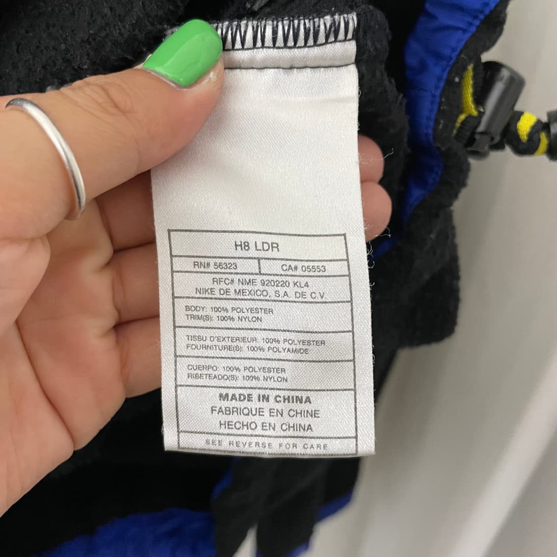 나이키 블랙 블루 배색 후리스 반집업 상품이미지7