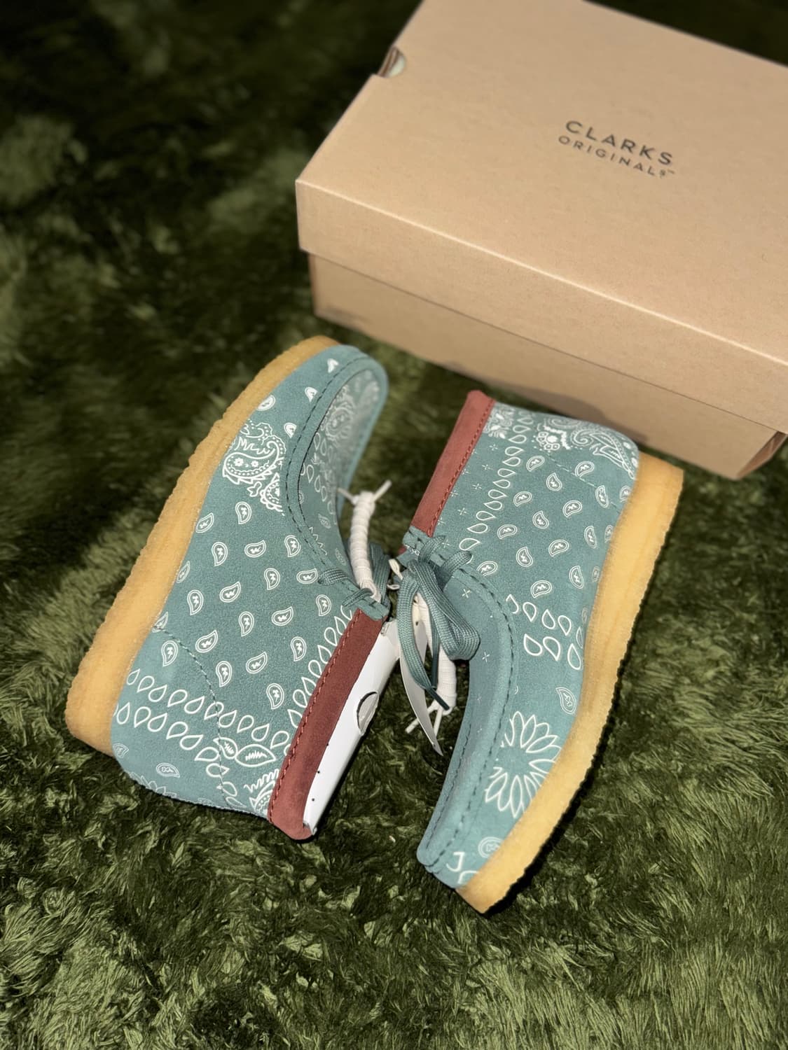 [265] Clarks 클락스 왈라비 부츠 그린 페이즐리 상품이미지4