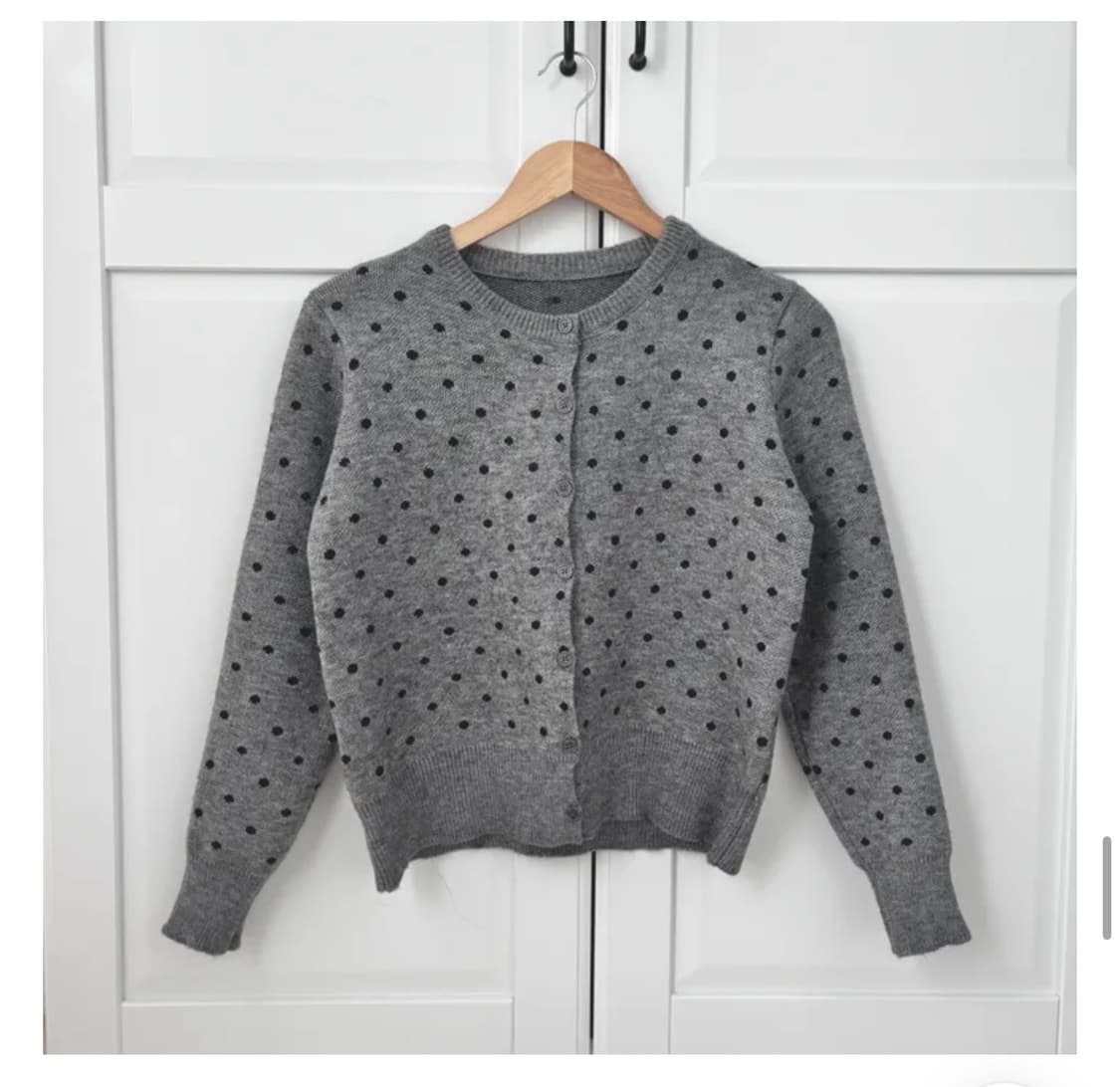 회색 도트 가디건 상품이미지1