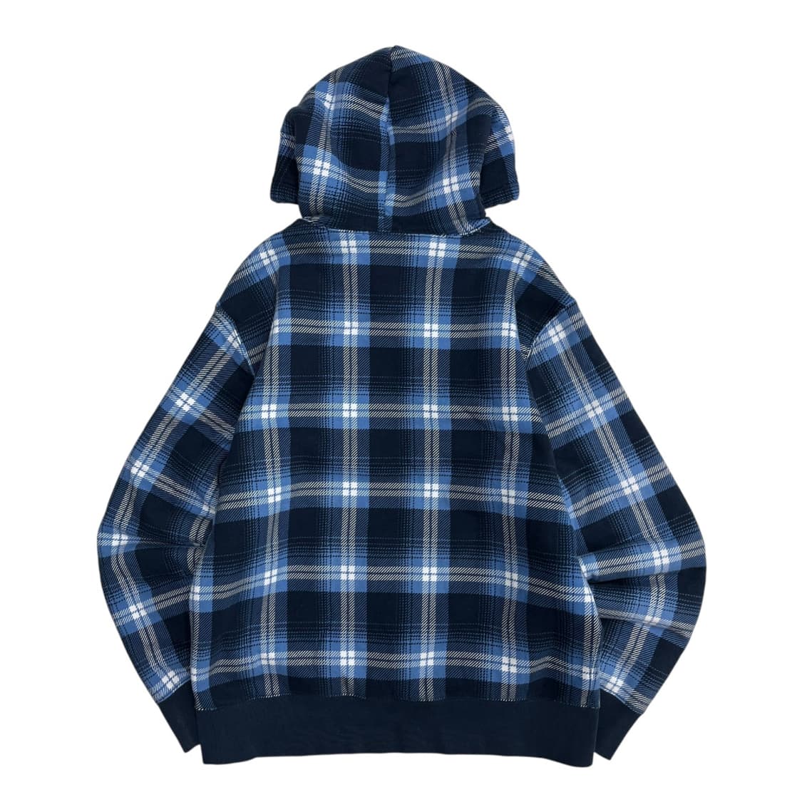 폴로 랄프로렌 화이트포니 블루 타탄체크 기모 후드 M 상품이미지3