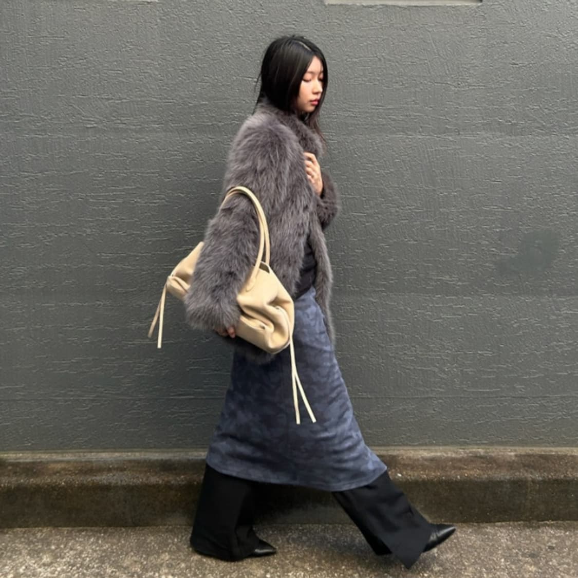 뮤로우 냥코 퍼자켓 : 그레이 상품이미지5