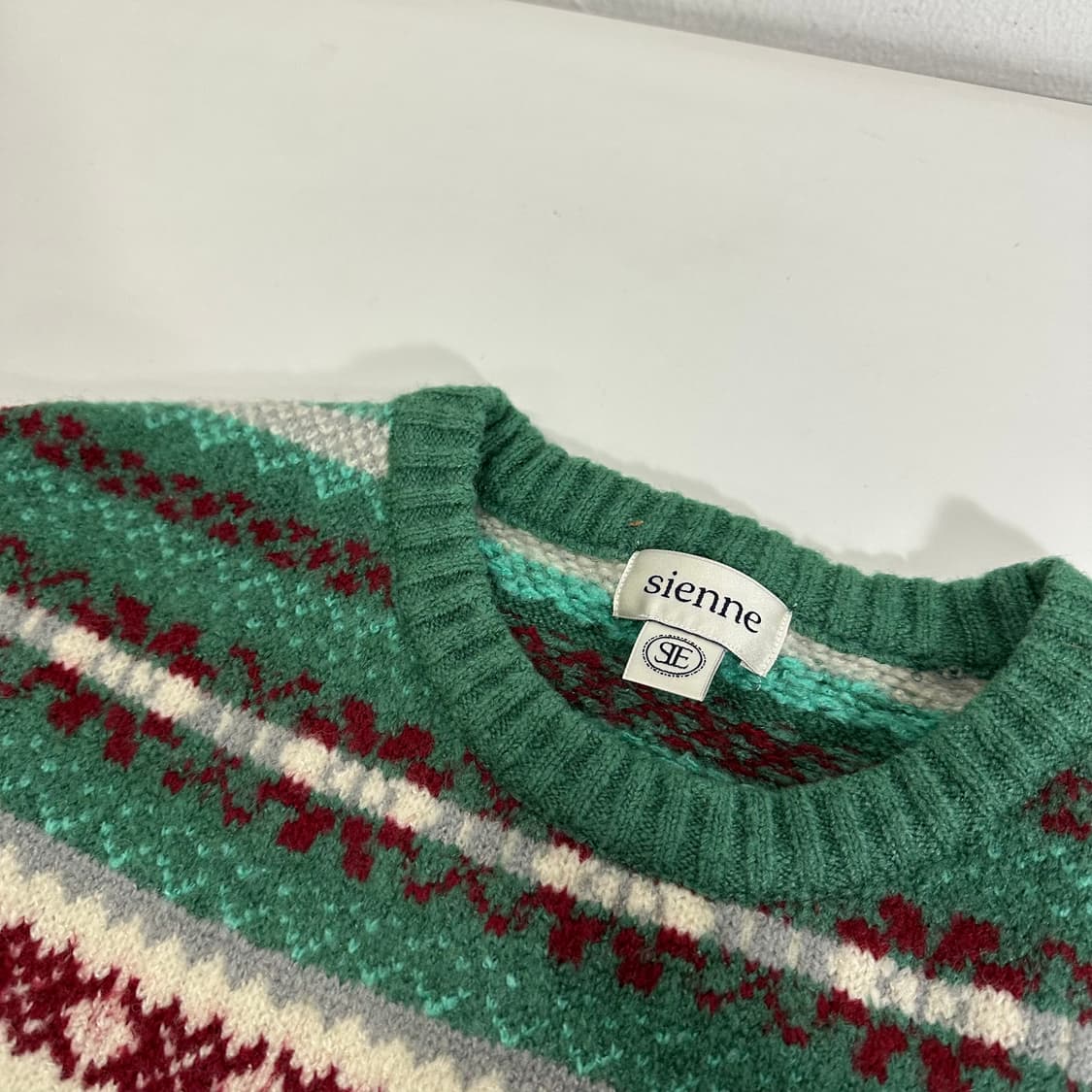 우먼FREE SIENNE 시엔느 민트 자카드 니트 상품이미지4